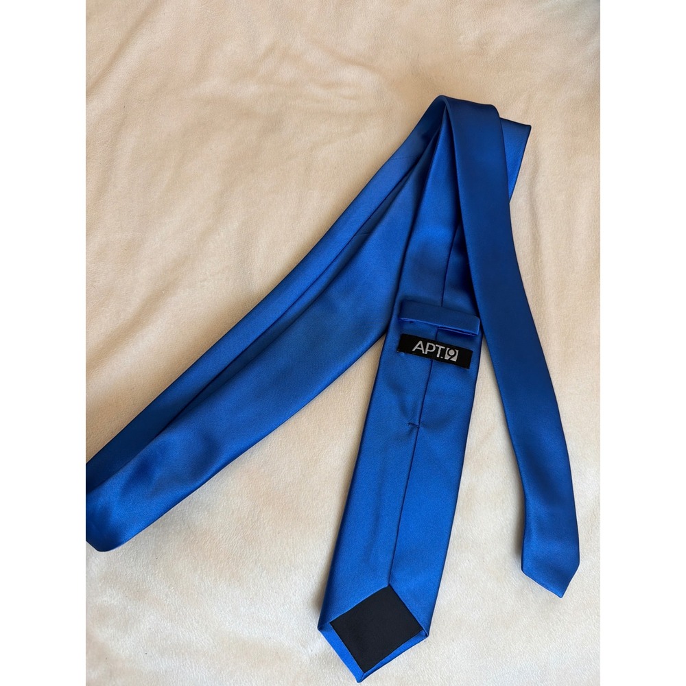 Apt. 9 Mens Royal Blue Solid Satin Necktie Formal Businessβ Wedding Classic Tie